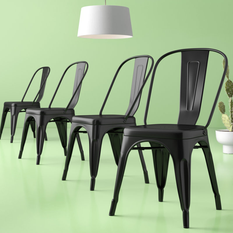 Hashtag Home Chelsea Metal Slat Back Stacking Side Chair & Reviews